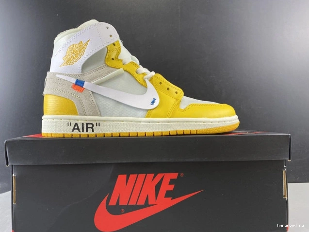 Air White AQ0818-149 Powder Off-White x 1 Yellow-Cone Dark NRG Jordan 0820